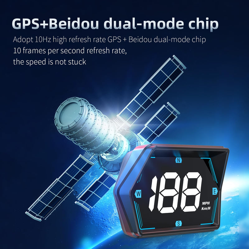 SinoTrack GPS Speedometer Universal MPH Speedometer Heads-Up Display for Car GPS Speedometer Large Screen HUD with Over Speed Alarm Fatigued Driving Alert for All Vehicle