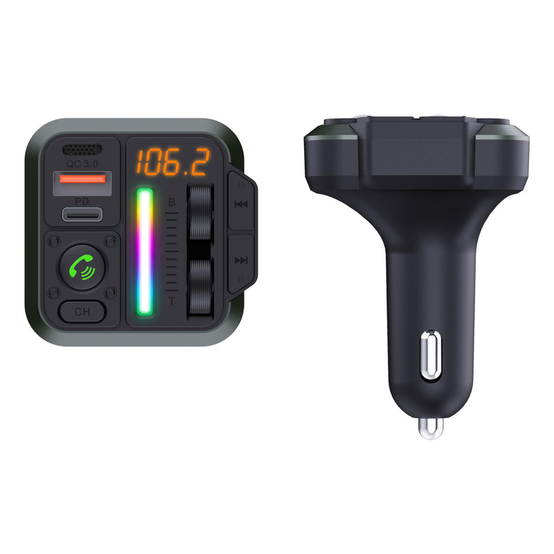 IQ Sound IQ-311BT 2-in-1 FM Bluetooth Transmitter & Car Charger with Bass & Treble Control, Wirelessly Stream Calls & Music, Hands-Free Mode, LED Display, Fast-Charging, Siri/Google Voice