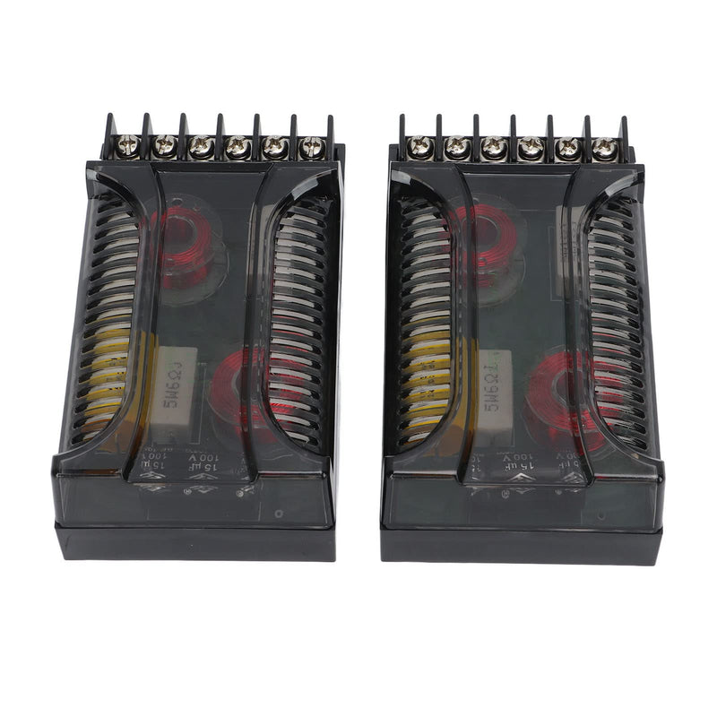 Fydun 2Pcs 2 Way Car Audio Crossover Overcurrent Protection Universal Heat Dissipation Speaker Frequency Divider Car Speaker Crossover Bass Treble Board Audio Modification