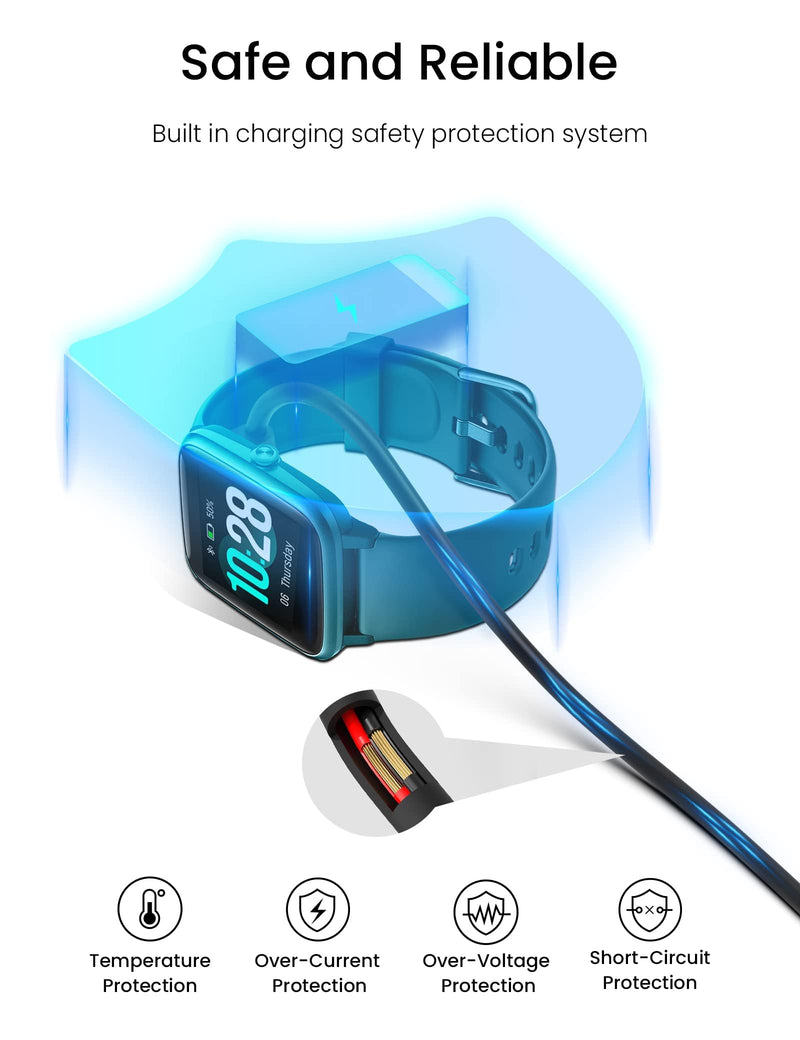Smart Watch Charger for Skg Letsfit Cubitt Yamay Willful Fitpolo Tozo Wyze Umidigi Blackview 3.3Ft USB Magnetic Charging Cable Cord for Umidigi Uwatch 3S 3 2 2S Urun Smartwatch