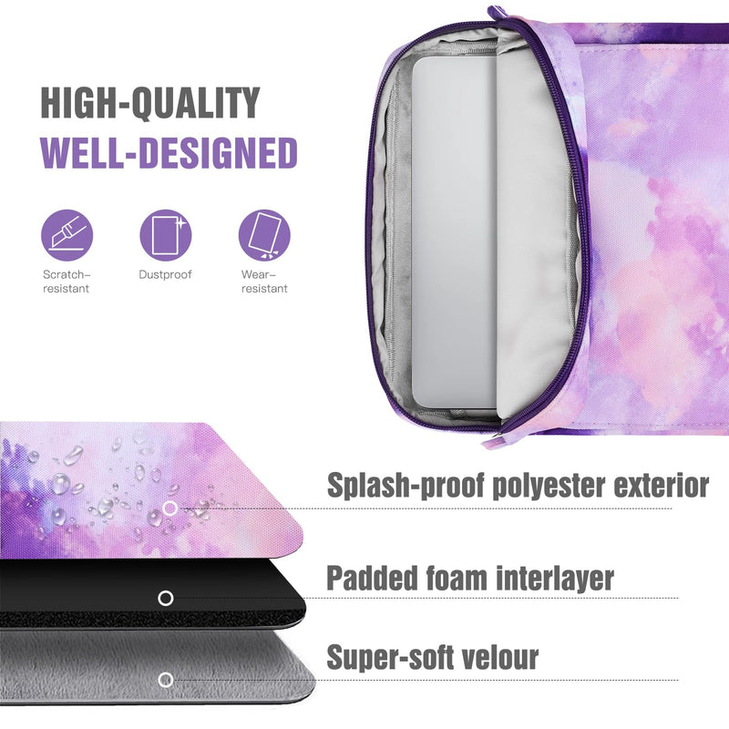 TiMOVO Tablet Case with Shoulder Strap Compatible with iPad, iPad Air, iPad Pro, Galaxy Tab S9 2023, Galaxy Tab A8 10.5 9-11 Watercolor Purple