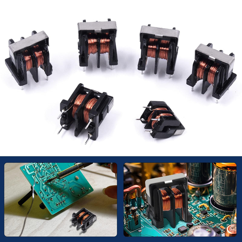 Glarks 24pcs 5/10/15/20/30/40 MH Toroid Magnetic Inductor Kit, Copper Wire Wind Wound Inductance Coil, Inductance Copper Coil for Transformers DIY Circuit Board UU9.8 x 5MH, UU10.5 x 10MH 15MH 20MH 30MH 40MH