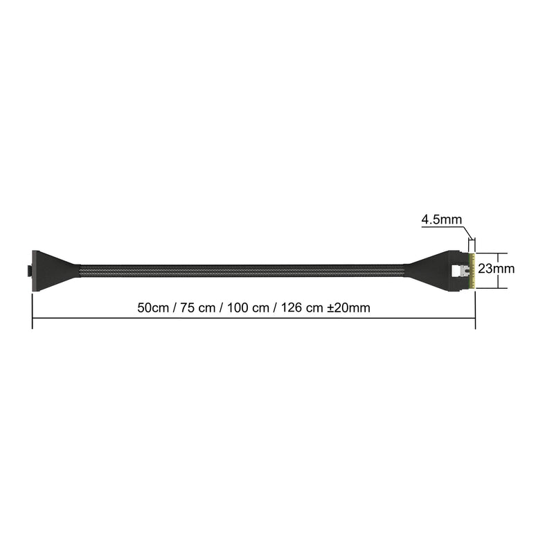 LINKUP Slim SAS SFF-8654 8i Cable | 24Gbps | 150cm SFF-8654 Slimline 8i PCIE 85Ohm Straight Up Cable