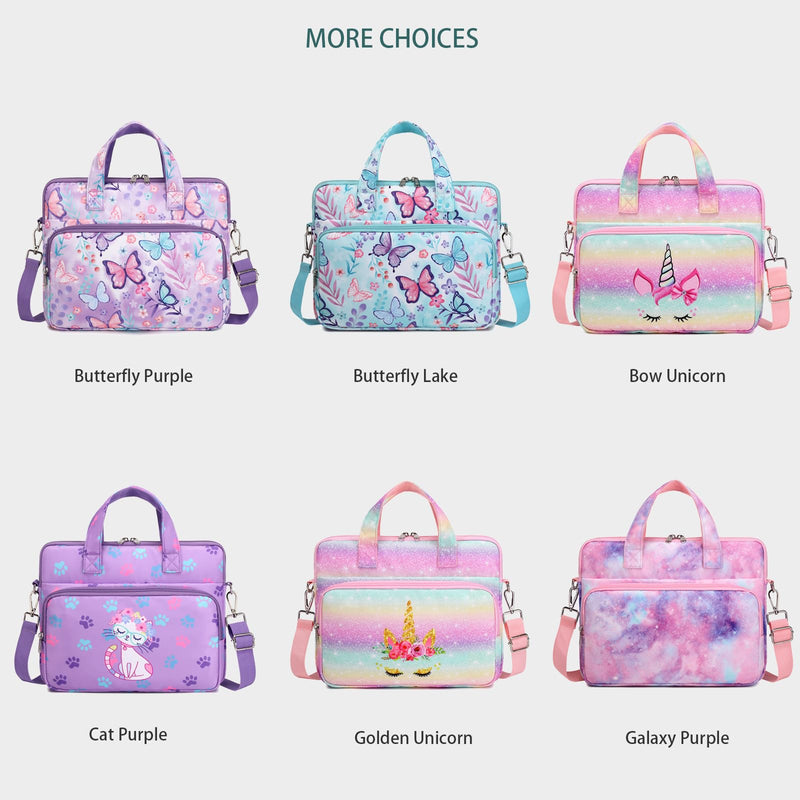 [AUSTRALIA] - Octsky Tablet Sleeve Bag Kids Tablet Carrying Sleeve Bag 12.5 Inch Tablet Protective Bag with Shoulder Strap, Soft Lining Unicorn Bow 
