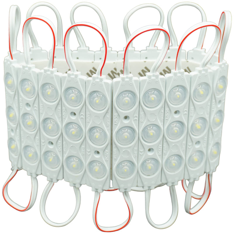 VIMLED 12 V LED Injection Modules - Pack of 20 x 1.4 W / 130 lm in Cool White - IP67 Waterproof SMD LED Injection Modules for Lighting for Light Advertising, Ambience or as a Work Light Cold White