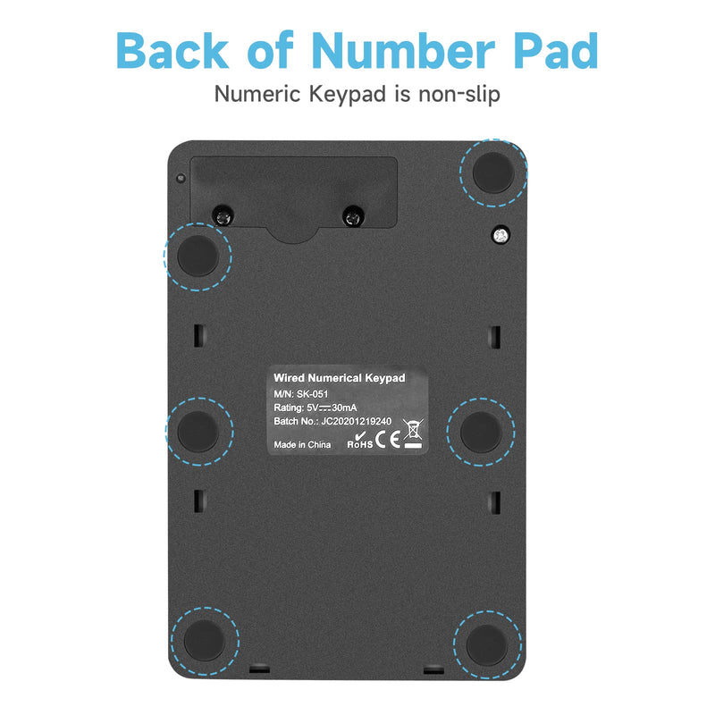 [AUSTRALIA] - MOFII Wired Number Pad Numeric Keypad Silent 19 Keys USB Numpad, Portable Financial Accounting Keyboard 10 Key for Laptop/Computer/PC/Notebook/Surface Pro - Black Wired Black kaypad 