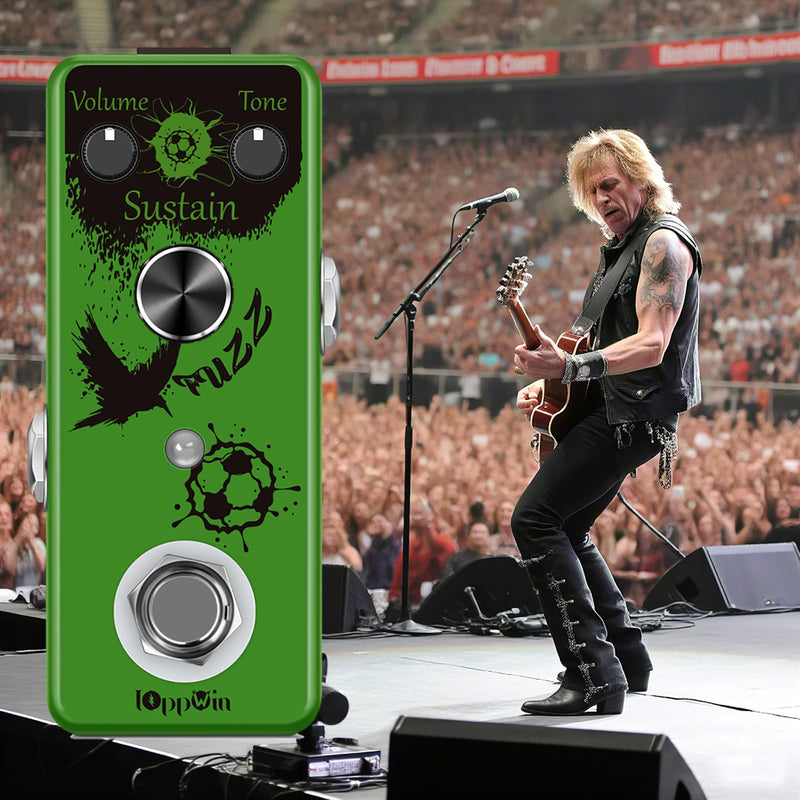 Fuzz Buff Guitar Effect Pedal - Legendary Sweet Fuzz Tone, Metal Enclosure, True Bypass, Mini Size (DC 9V)