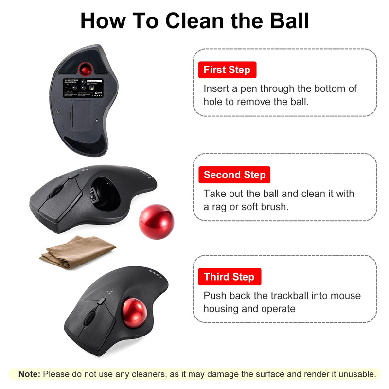 SANWA Wired Trackball Mouse GMATB44BKN + Orange 34mm Trackball Replacement Ball Set, Computer Rollerball Mice, 400/800/1200/1600 DPI, Compatible MacBook, Laptop, Windows, macOS, Chrome OS