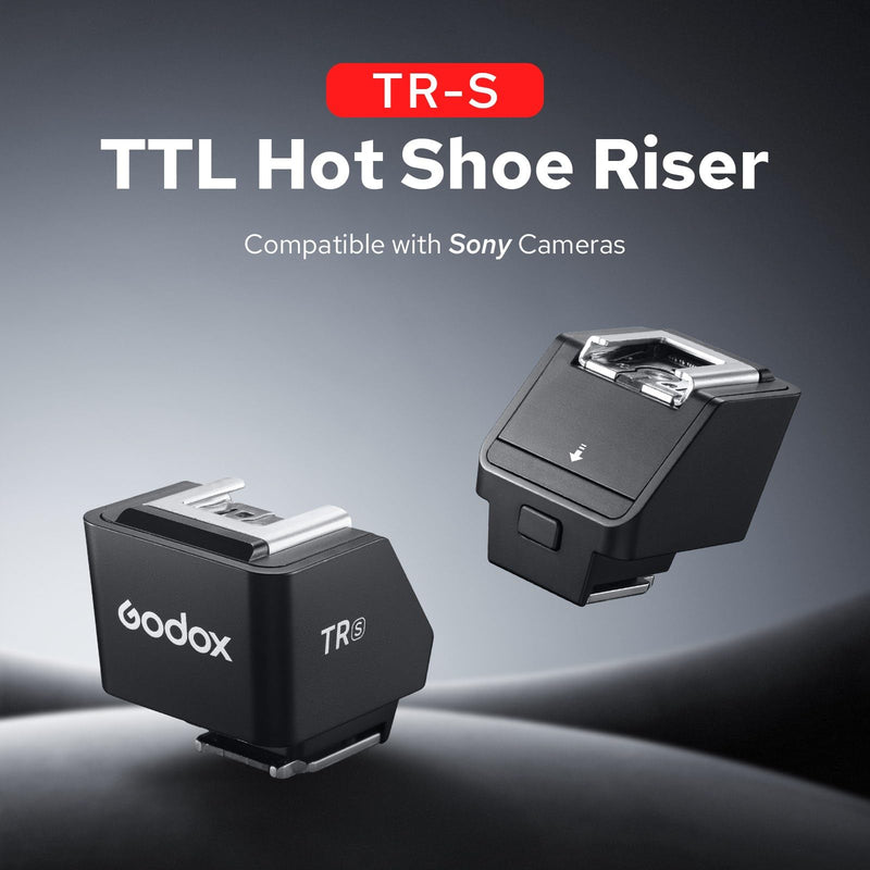 Godox TR-S TTL Hot Shoe Riser for Sony, with 6 Adjustment Levels (0-90°) TTL Function HotShoe Extender Mount Adapter for Godox TTL Mini Flash iT20 iT30Pro