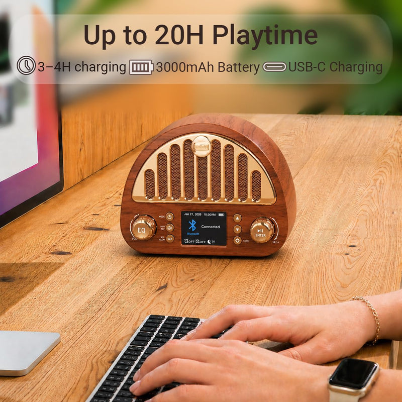 Calendar Clock+Vintage FM Radio with NOAA Weather Alerts