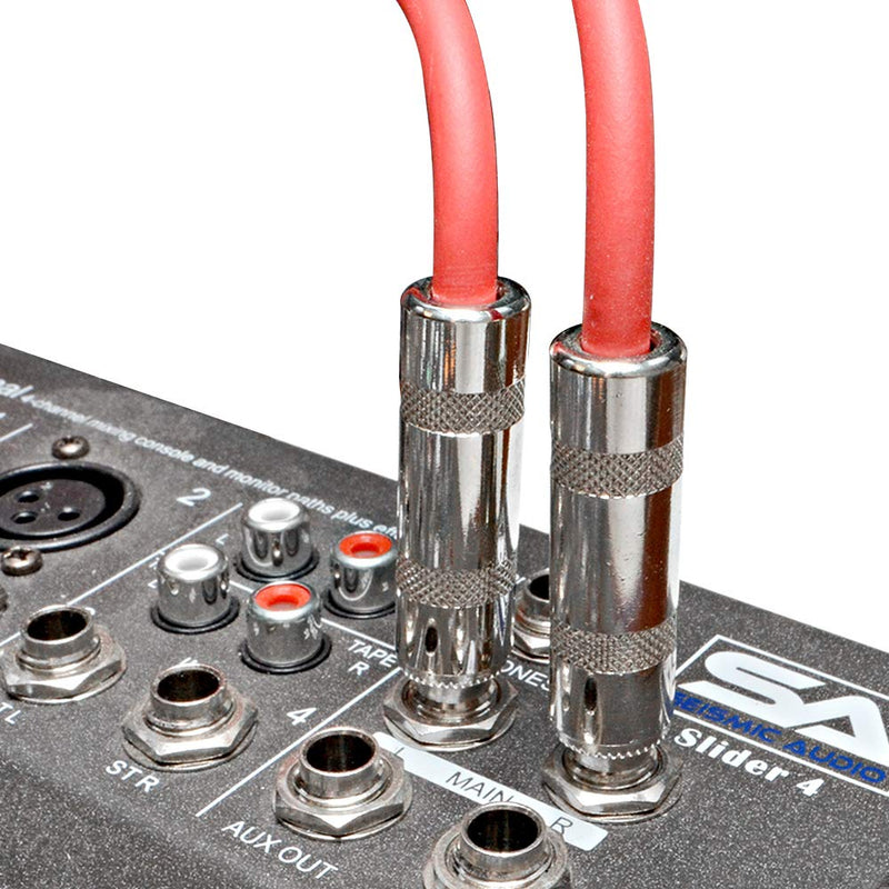 Seismic Audio - SASTSX-6-Multi - 8 Pack of 6 Foot Multi-Color 1/4 Inch TS Patch Cables - 6' Professional Audio DJ Unbalanced 1/4" Patch Cords
