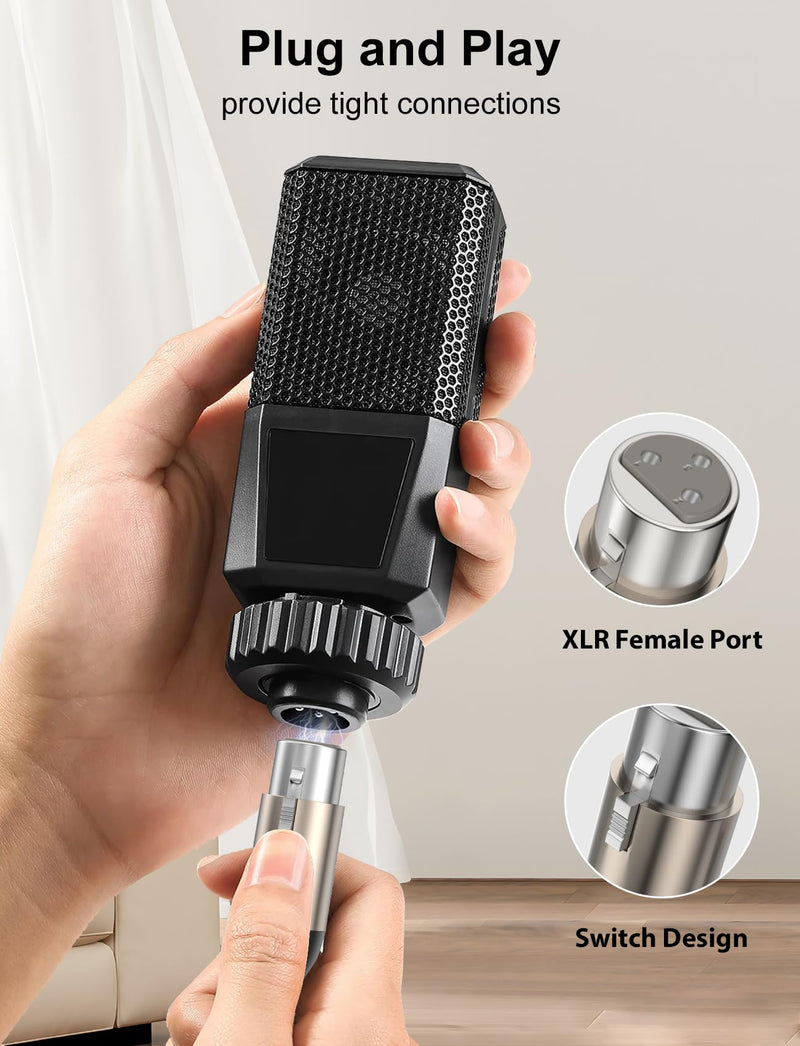 VIOY XLR to 6.35mm Cable 32.8 FT, 1/4 Inch TRS to XLR Female Balanced Microphone Cable for Mixers, Amplifiers, Speakers, Dynamic Microphones, CD Players, Electronic Piano, Karaoke Machines 32.8FT