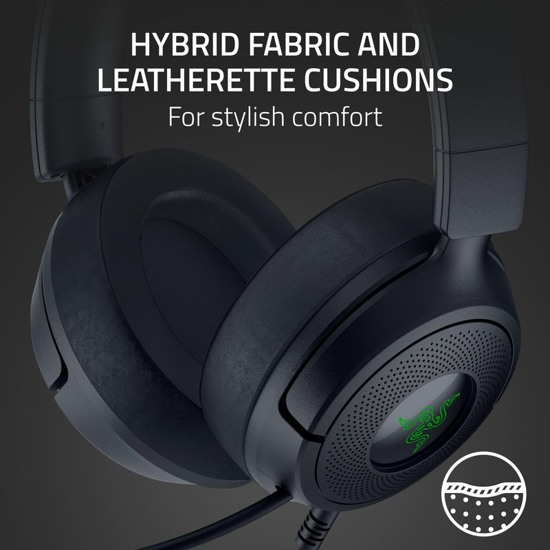[AUSTRALIA] - Razer Kraken Kitty V3 X Wired Gaming Headset: Kitty Ears - HyperClear Cardioid Mic - 40 mm Drivers - 7.1 Surround Sound - Comfy Ear Cushions - Cross-Platform via 3.5mm PC, PS5, Xbox, Switch 2 - Black 