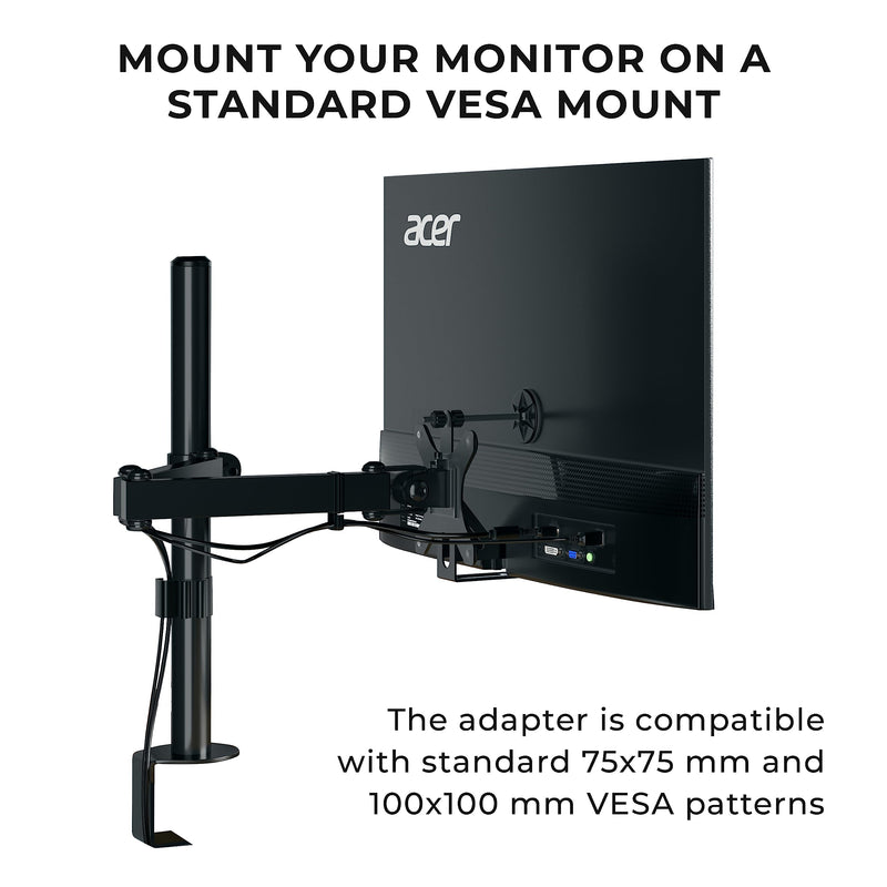 HumanCentric VESA Mount Adapter Bracket Compatible with Acer Monitor | Fits R240HY bidx, R221Q, R271, SB220Q, R241Y, RT240Y, RT270, SA220Q, SA230 bi, SA240Y, SA270 Bbix, SB230, SB240Y One Pack