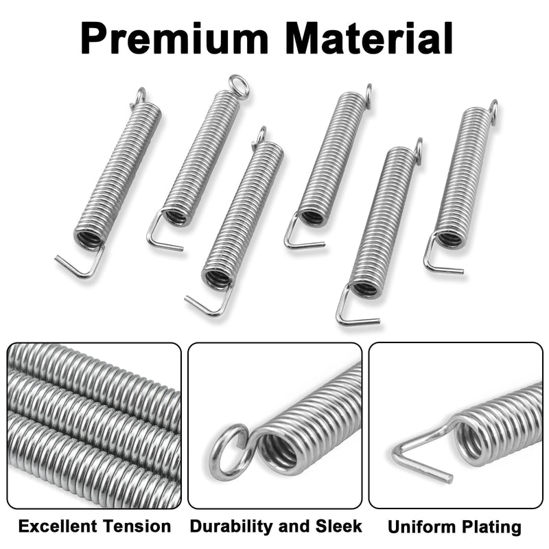 6 Pcs Electric Guitar Tremolo Bridge Springs, Noiseless Metal Guitar Bridge Instruments Accessories Replacement Parts for FR Fender Strat ST Stratocaster (Silver) 6 Pcs