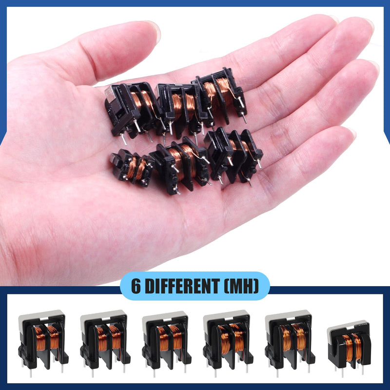 Glarks 24pcs 5/10/15/20/30/40 MH Toroid Magnetic Inductor Kit, Copper Wire Wind Wound Inductance Coil, Inductance Copper Coil for Transformers DIY Circuit Board UU9.8 x 5MH, UU10.5 x 10MH 15MH 20MH 30MH 40MH