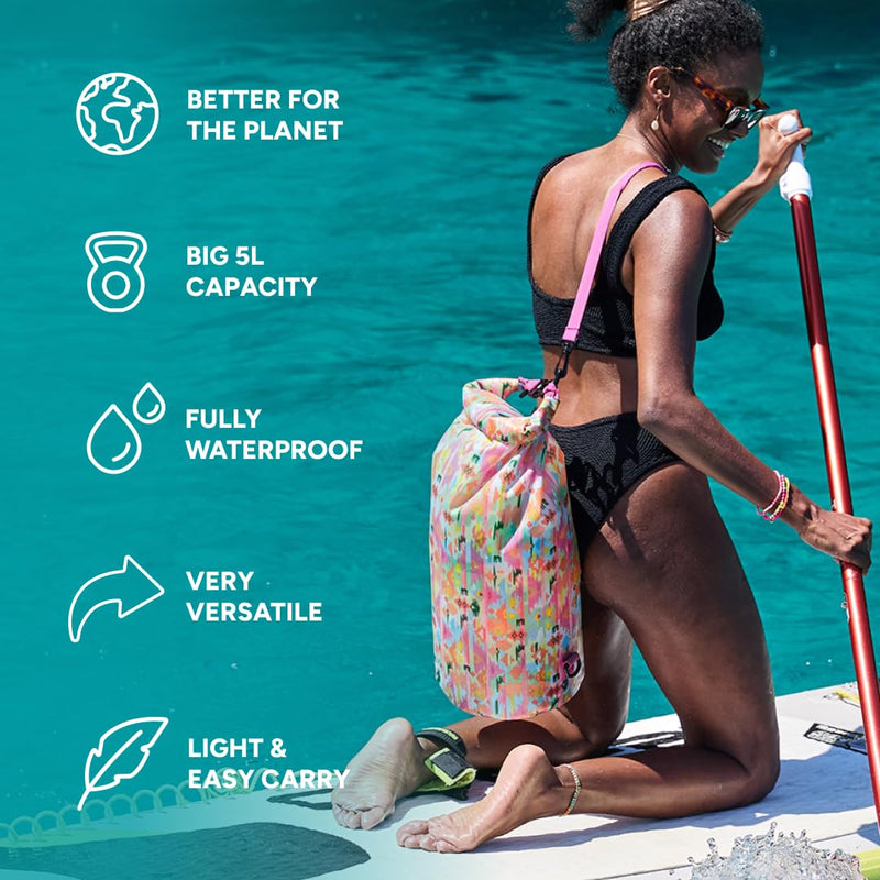 Dock & Bay Medium Waterproof Dry Bag - 20L, IP66 Waterproof Bag, Lightweight - Ibiza Glow