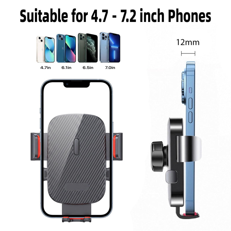 xik 1" Ball Phone Holder Mount for Car/Boat/Kayak/Truck Dashboard | 1s Lock & Release, 360° Adjustable, AMPS Hole Round Base B Size System, Universal Phone Holder with 5.91" Aluminum Alloy Arm Long(5.91" Arm)