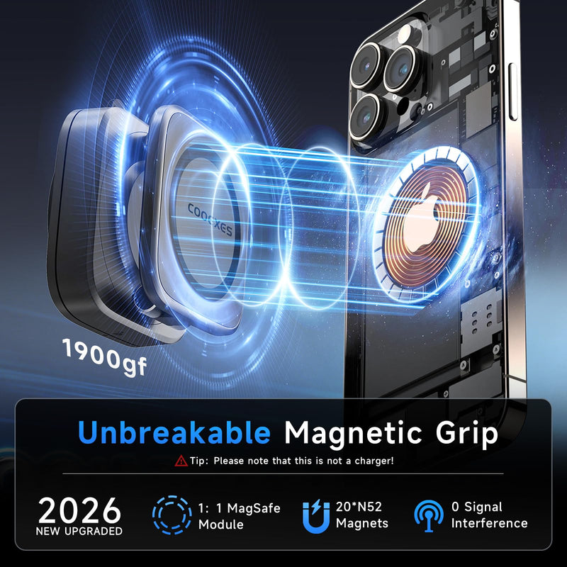 Magnetic Car Phone Holder for Dashboard & Windshield, Quick-Swap Cell Phone Mount with Strong Suction Cup, 360° Adjustable Car Phone Stand, Compatible with iPhone 17-12Pro Max, Samsung Galaxy