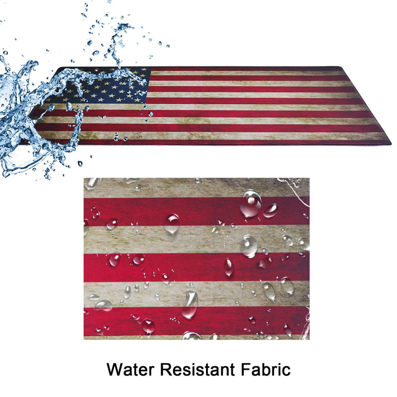 Meffort Inc Extra Large Extended Gaming Desk Mat Non-Slip Rubber Pads Stitched Edges XXL Mouse Pad 35.4 x 15.7 inch - USA Flag
