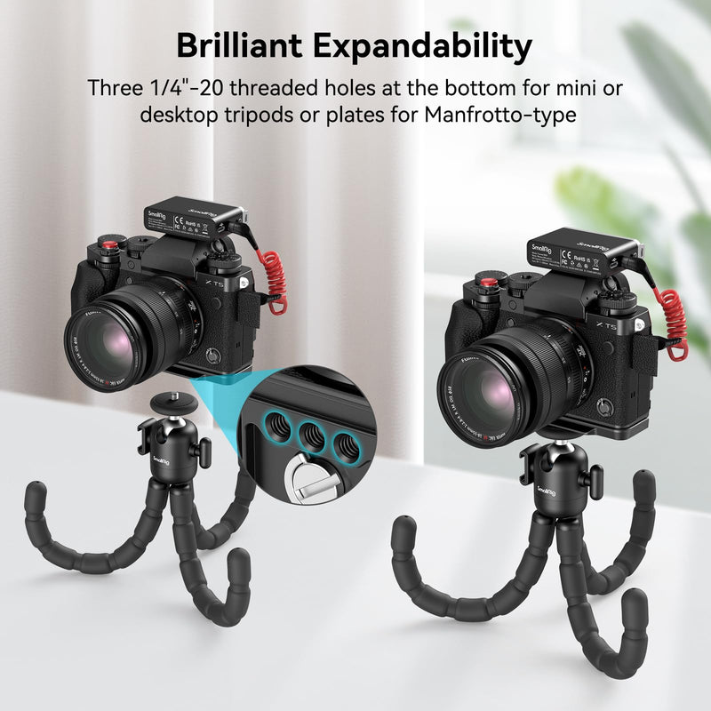 SmallRig X-T5 L-Shape Grip for FUJIFILM X-T5 Camera, Built-in Quick Release Plate for Arca, 1/4"-20 Holes, Ergonomic Silicone Handgrip, Shutter Button (Black) - 4260 Black