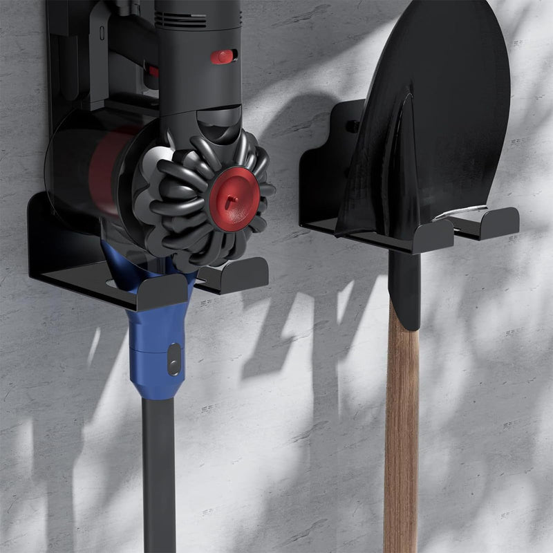 Pack of 2 Brush Cutter Holder, Wall Mount for Grass Trimmer, Garden Power Tool Hanger, with Matching Screws, for Garage Trimmer, Garden Tools - Black