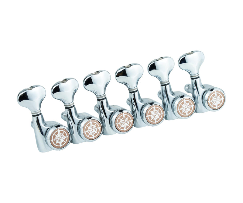 [AUSTRALIA] - Guyker 6Pcs Guitar Locking Tuners (6 Right Handed) – 1:18 Ratio Lock String Tuning Key Pegs Machine Heads Set Replacement for LP, SG, TL Style Electric, Folk or Acoustic Guitars – Chrome 0L + 6R 