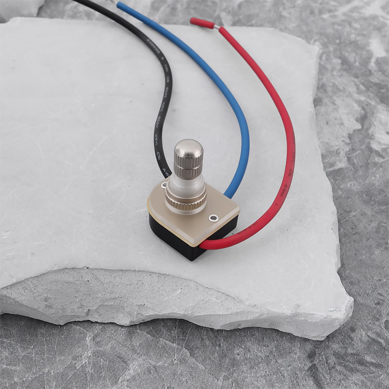 ECSiNG 2 x Rotary Switch Lamp Part 3/8 Inch Nipple 3-Way 4 Positions Adjustable Rotary Knob for Bulb Control