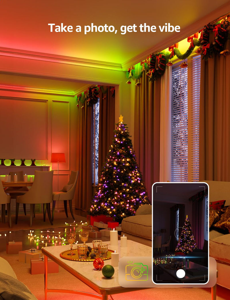 [AUSTRALIA] - Lepro S1 AI LED Strip Lights for Bedroom - 32.8ft Smart RGB Light Strips with IC and Rainbow Chasing Effects, Color Segment DIY, Personalized Al Lighting Designer, No Remote, 2.4G Wi-Fi & Bluetooth 