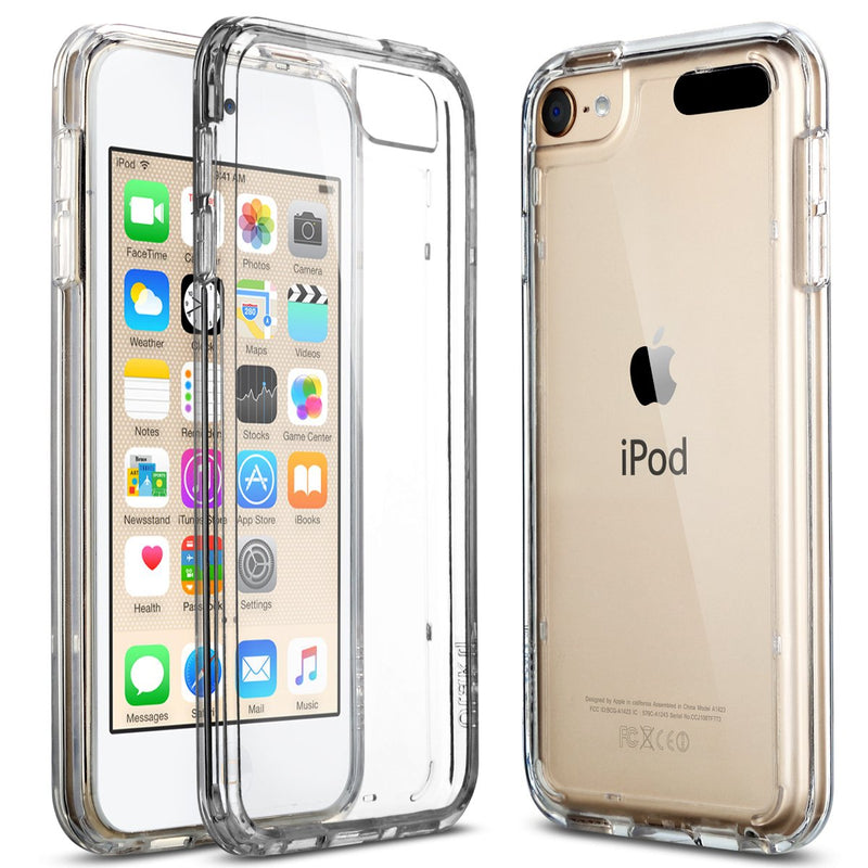 ULAK iPod Touch 7 Case, iPod Touch 6 & 5 Case, Transparent Slim Hybrid TPU Bumper/Scratch Resistant Hard PC Back, Corner Shock Absorption Case for iPod Touch 5th 6th 7th Generation, Clear