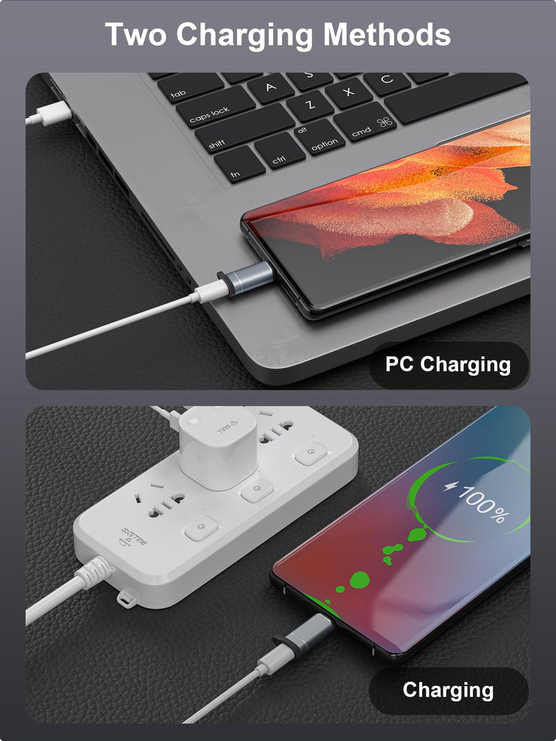 [AUSTRALIA] - Lightning Female to USB C Male Adapter-27W Fast Charging Adapter - Lightning to USB C Adapter for iPhone 15 Series/16 Pro/16 Pro Max/Plus, iPad Air, Galaxy S23/Note 20, Pixel 8 9, 4 PCS, Grey 4 Pack 