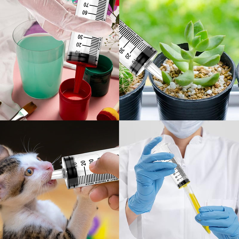 [AUSTRALIA] - Pack of 3 Syringes 100 ml, Syringe with Hose, Dosing Syringe with Adapter, Large Syringe, Disposable Syringe 100 ml, Plastic Syringe for Science Laboratories, Garden, Industry and Factories 