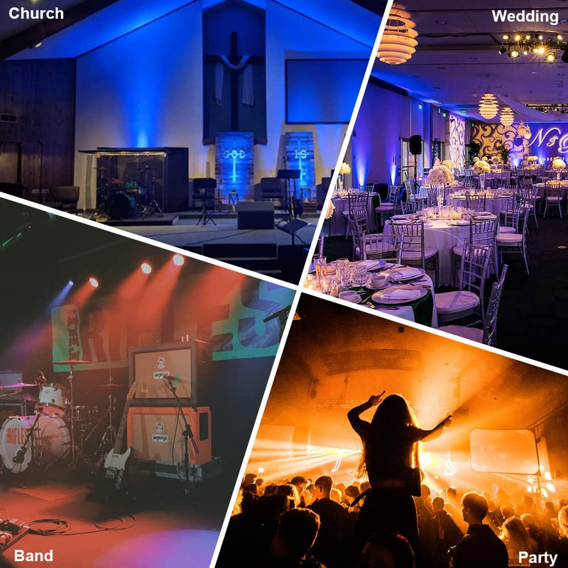 [AUSTRALIA] - Stage Par Lights, AQOOL RGBW LED Par Can Light,Super Bright DJ Wash Light with Remote & DMX Control,Sound Activated Uplights for Event Wedding Birthday Church Christmas Party Dance Show 