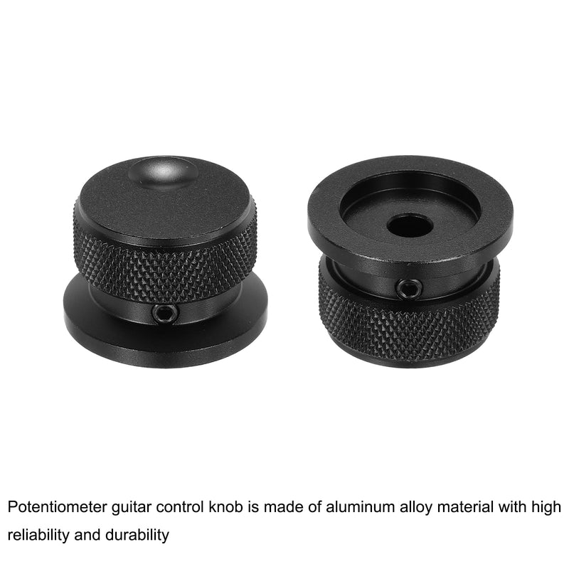 [AUSTRALIA] - MECCANIXITY 2 Pcs Aluminium Potentiometer Knobs, 1/4" (6mm) Universal Volume Tone Control Knobs with Oval Groove Indicator for Guitar, 4/5" Black(30x20mm) 30x20mm 