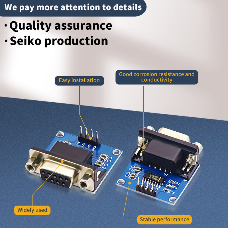 Grades Like DVDDaFuRui RS232 to TTL Converter Module，5PCS MAX3232 3.3V to 5V RS2323 COM Serial Prot Board to TTL Connector for Arduino Microcontrollers