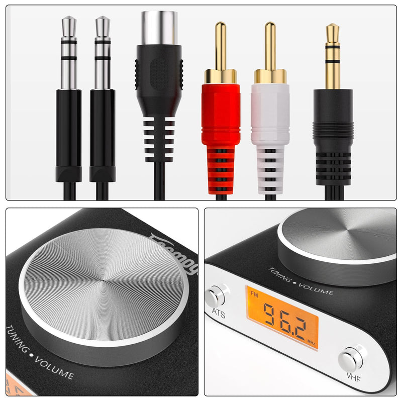 Facmogu FM Radio Receiver, Professional Si4730 Radio Receiver with 33ft Long Cables Antenna, Mini FM Global Frequency Radio Receiver, HiFi Radio Receiver Support Type -C Interface & 3.5mm Audio Output