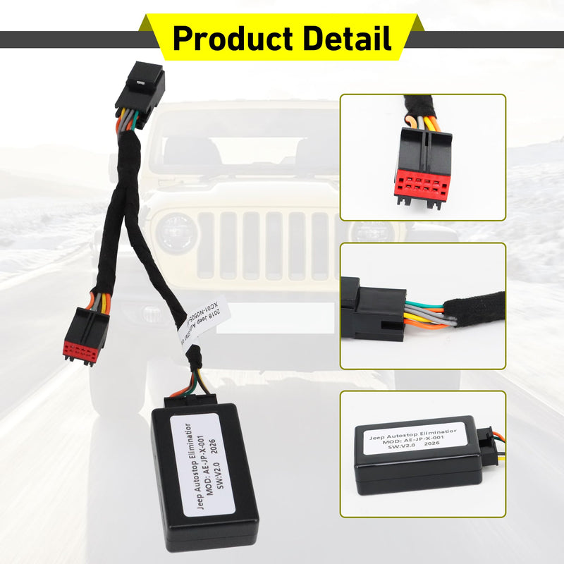 Auto Start Stop Eliminator for Jeep Wrangler JL & Gladiator JT | 2019 2020 2021 2022 2023 2024 Autostop Eliminator Engine Auto Start Disable Plug and Play Accessories