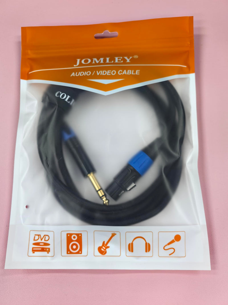[AUSTRALIA] - Female XLR to 1/4 inch (6.35mm) TRS Balanced Microphone Cable, Nylon Braid 3-Pin XLR Female to Quarter inch TRS Male Interconnect Patch Cable - 10ft 10ft(3m) 