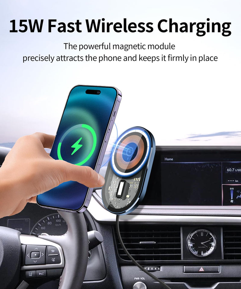 Wireless Charging Car Phone Holder for Lexus RX/Hybrid 2020-2022, 8" Screen | Magsafe Accessories Fast Charging Magnetic Cell Phone Holder Clip Compatible with iPhone Android, 3D Fit Vehicle Phone Stand 8-inch for 2020-2022 RX/RX Hybrid