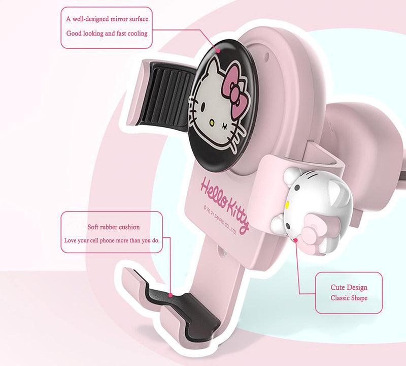 WIEEZN Cute Phone Mount for Car, Pink Cat Air Vent Clip Car Phone Holder Mount Fit for All Cell Phone, Pretty Car Accessories for Women and Girls Pink-1