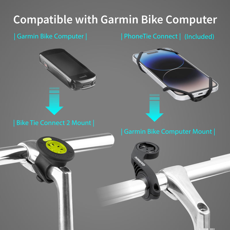 Bone Run + Bike Tie Connect Kit 2 - Magnetic, Running & Bike Phone Holders | Magnet Clasp, Quick Release & Rotatable, Comfortable Sport Armbands, Scratch-Free Bike Phone Mount, Fits 4.7" to 7.2" Phones