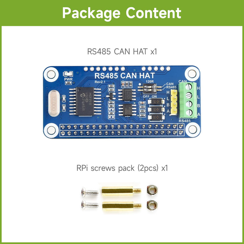 [AUSTRALIA] - Waveshare RS485 CAN HAT Supports Raspberry Pi Series Boards Allows Stable Long-Distance Communication 