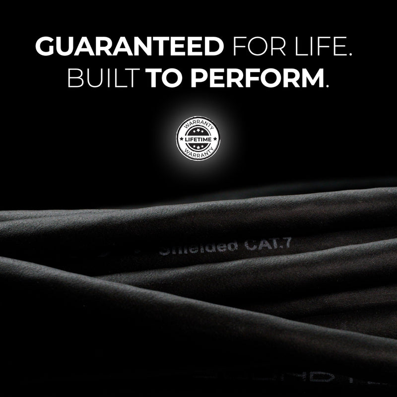 SuperCAT 7 Shielded EtherCON Cable (3 feet, Black) | Flexible Polyurethane Jacket, Neutrik Connectors, 10Gbps Speed, CAT7 Standard 3 feet