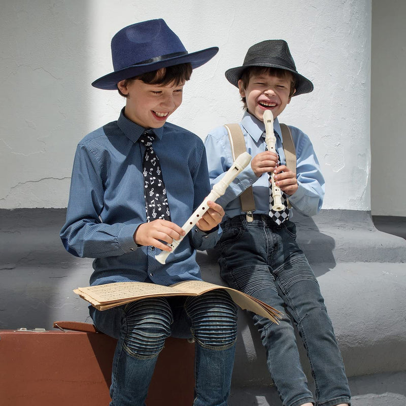 [AUSTRALIA] - Soprano Recorder C Key 8 Holes 3-Piece German style Baroque Fingering Recorder Instrument with Cleaning Rod and Storage Bag, for Beginners Kids students((2 Set Beige) 2 Set Beige 