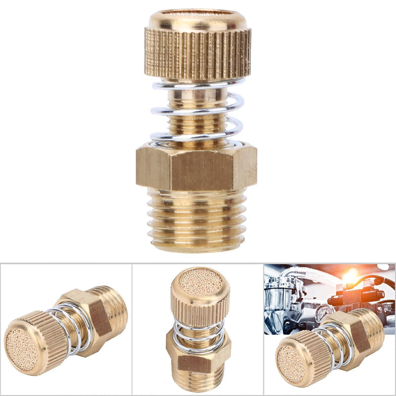 10 Pcs Threaded Pneumatic Silencer Brass BSPT Male Thread Solenoid Valve Muffler Muffler (1/4) 1/4