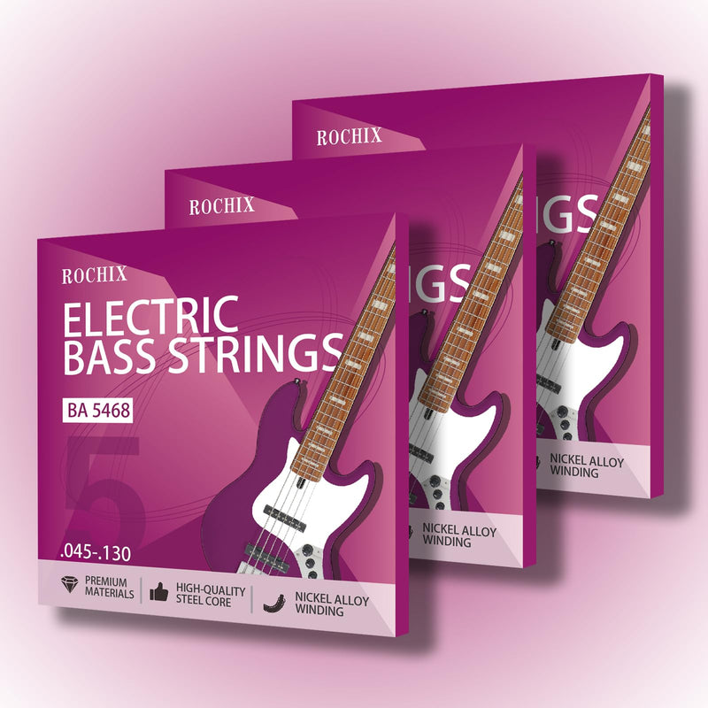 Professional 5-String Electric Bass Guitar Strings - BA 5468 Set | Steel Core with Nickel Alloy Winding | Premium Quality for Pro Players BA 5468 5-strings set