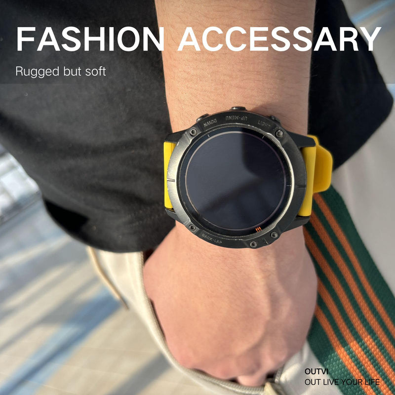 26mm watch band for garmin fenix 5x 6x 7x 3 hr quickfit 26 watch band for garmin women men silicone White and Yellow Bundle