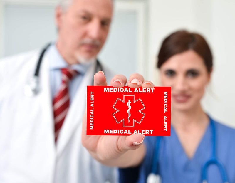 Medical Condition and Emergency Contact ID Wallet Card Folding, Medical Alert Card (10 Pack) 10