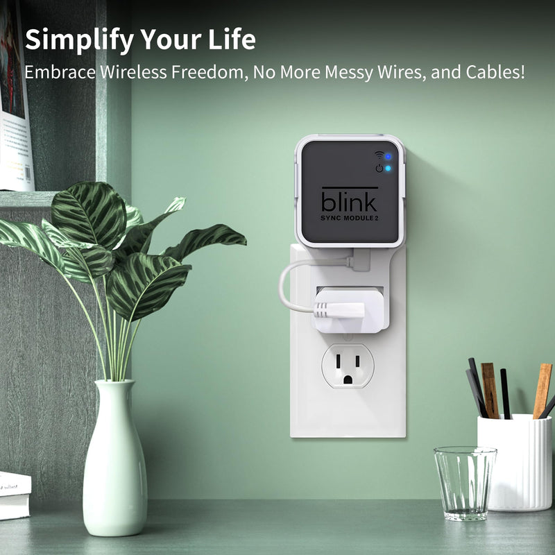 256GB USB Flash Drive & Wall Mount for Blink Sync Module 2 with Short Cable – Declutter, Save Space, and Effortlessly Enhance Security