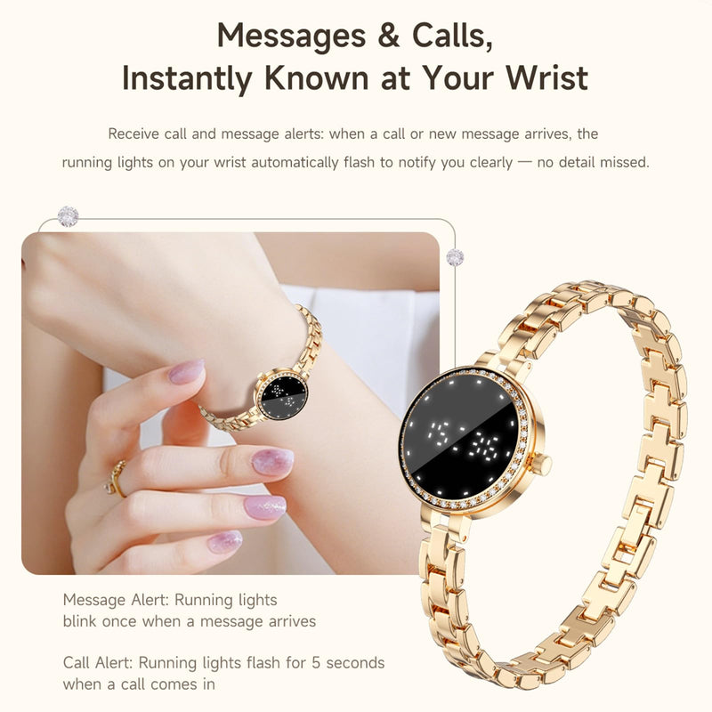 Smart Bracelet for Women Elegant Fitness Tracker Fitness Bracelet with Heart Rate Monitor Sleep Tracker for Android iOS rosegold